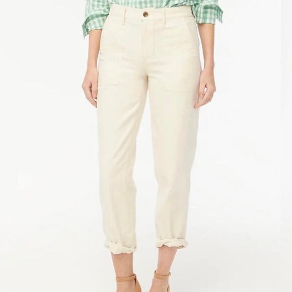 J. Crew Straight Leg Pants Women’s 12 Ivory Coastal Grandma Office Classic Chic - Picture 1 of 10